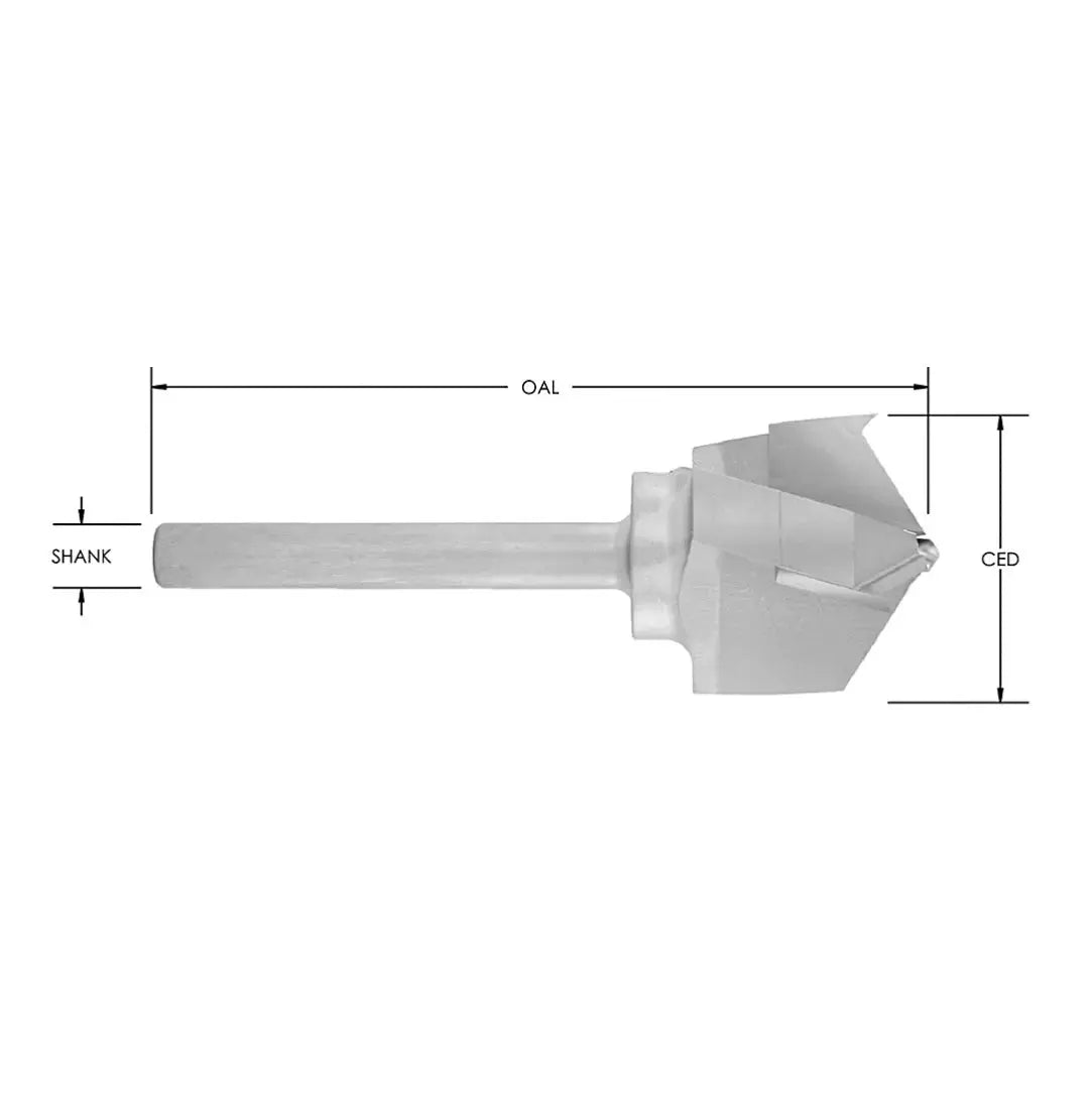 3 Wing Door Knob Drill 2 1/8” D x 1/2” Shk x 5 3/4” Oal - No Flat Rapid Tool