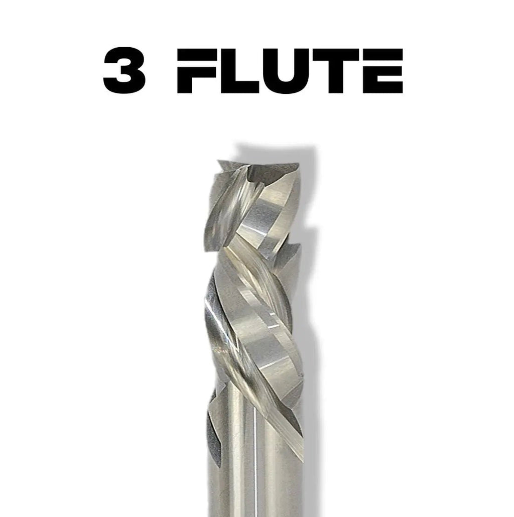 3/4” Compression x 2” CL x 3/4” Shank 4” Overall Solid Carbide 7/8” Upcut 3 Flute Router Bit - MTS