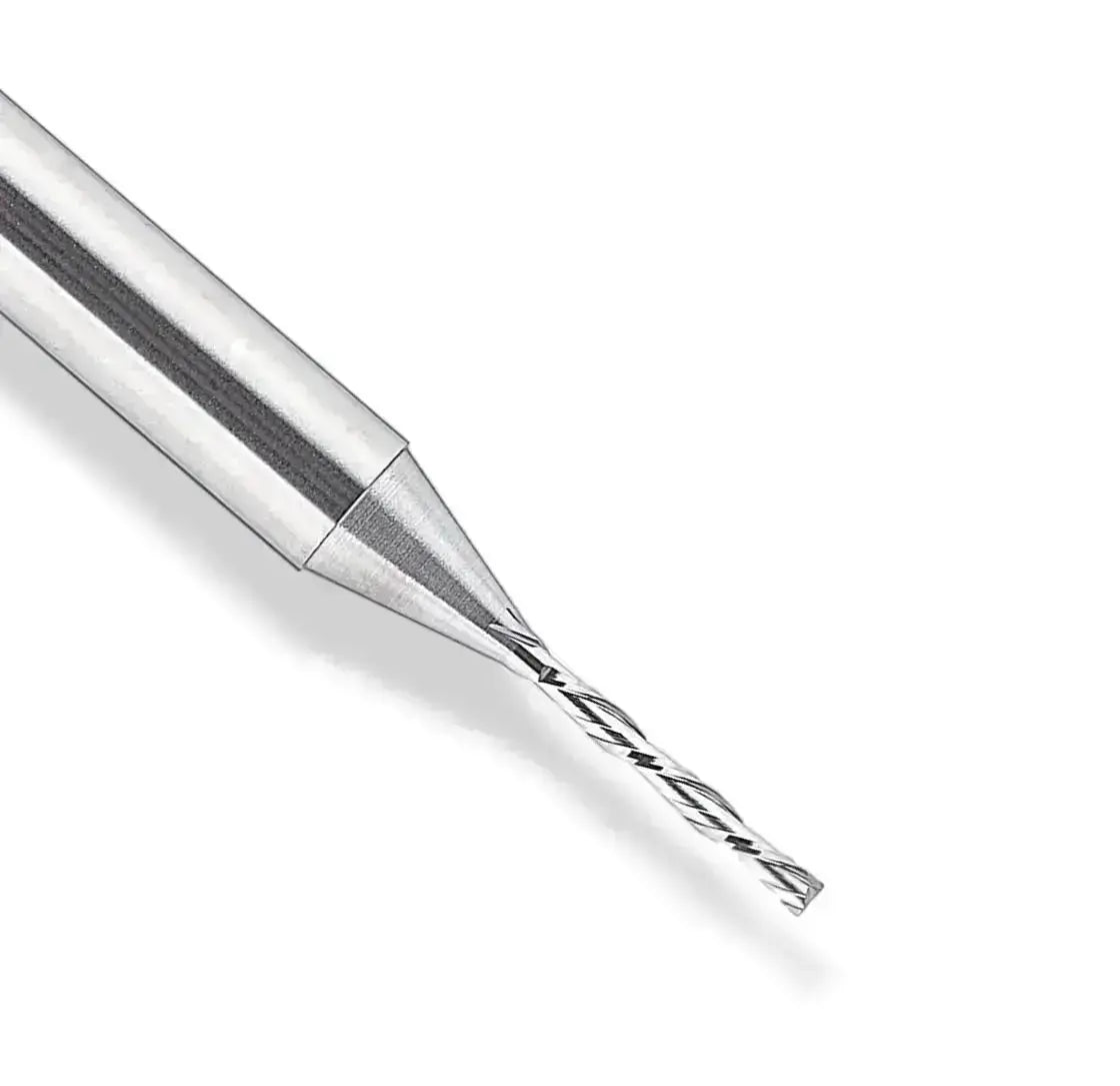 6mm Down Cut x 7/8” CL x 1/4” Shank 2 1/2” Overall Solid Carbide 2 Flute Router Bit - MTS