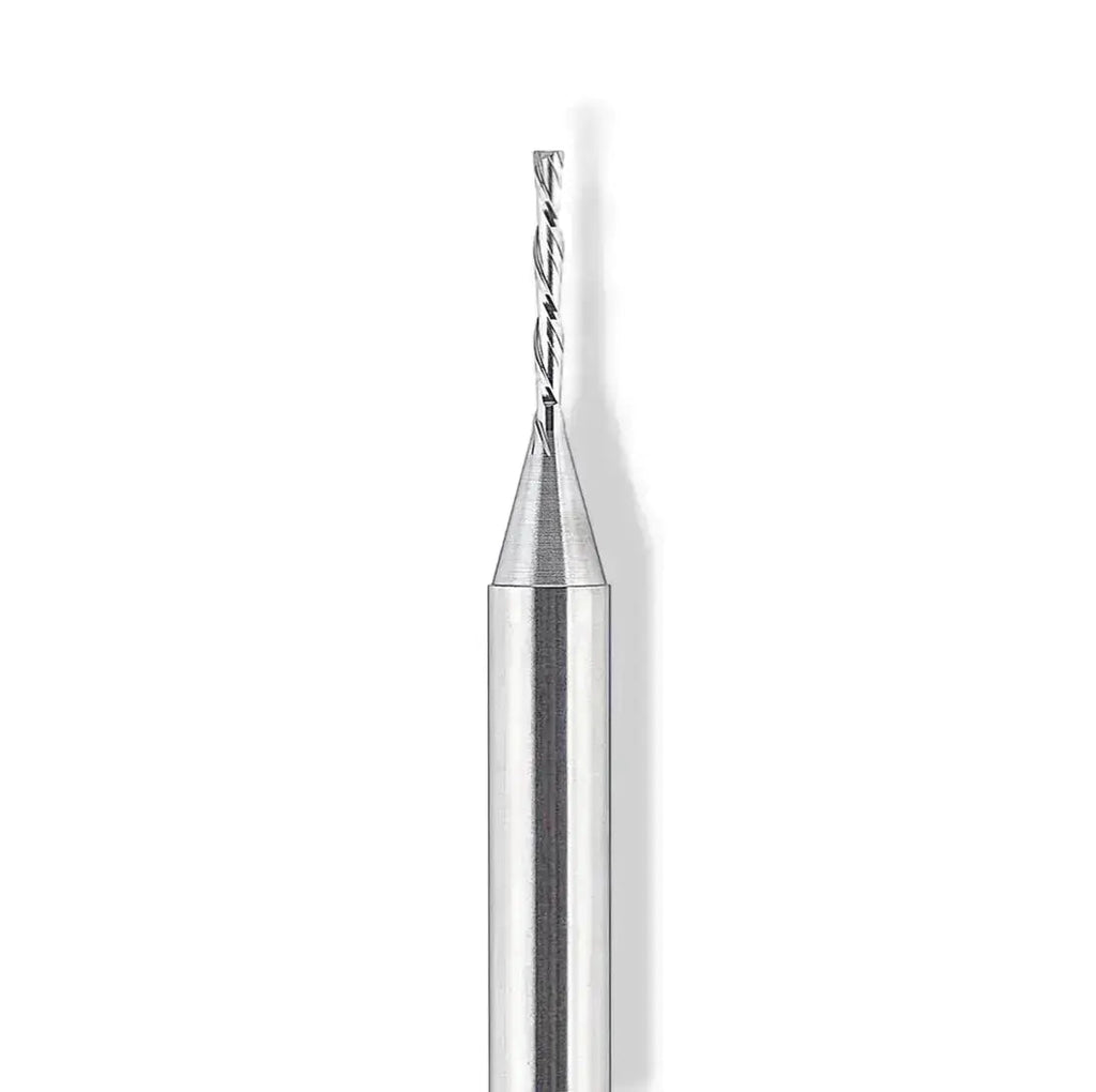 6mm Down Cut x 7/8” CL x 1/4” Shank 2 1/2” Overall Solid Carbide 2 Flute Router Bit - MTS
