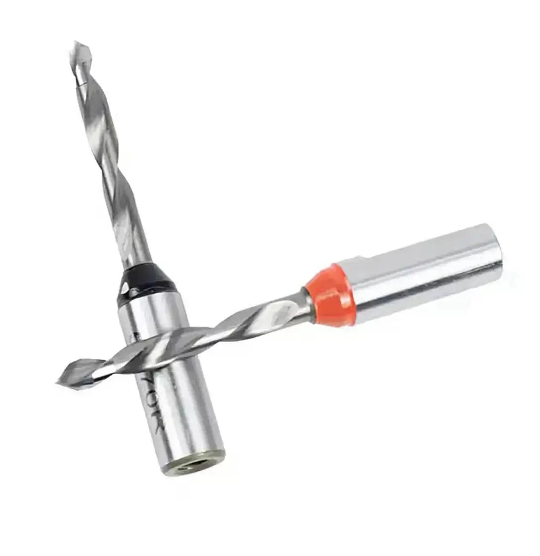 5mm solid carbide V Point boring bit showcased with drill bits and connectors for enhanced durability and precision.