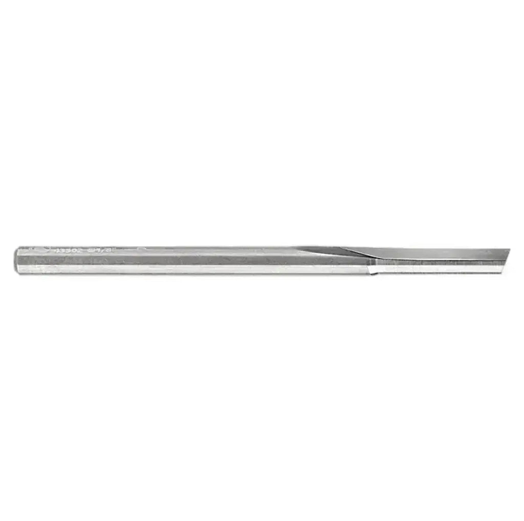 O-Flute Straight Bit LH 1/8” D x 3/8” CL x 1/4” Shk x 2 1/2” Oal LH Rapid Tool