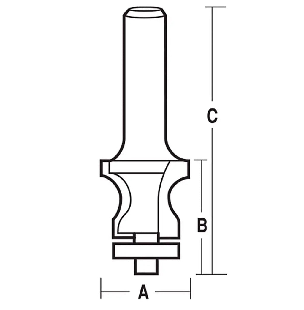 Solid Surface No Drip Bit 1” D x 7/8” CL x 1/2” Shk x 3” Oal Rapid Tool