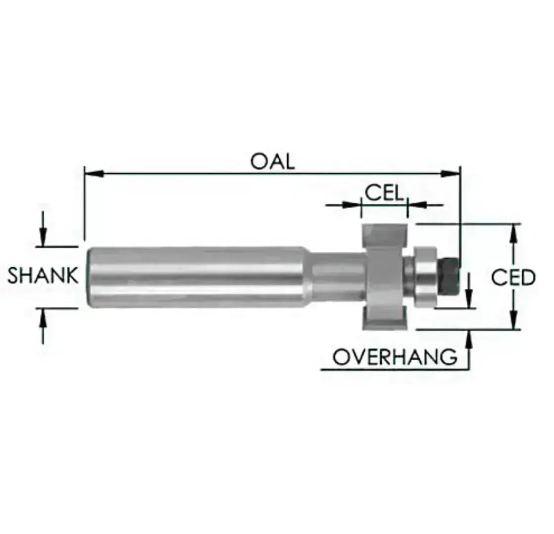 Face Inlay Bit 7/8” D x 1/8” CL x 1/2” x 1/16” Depth Rapid Tool