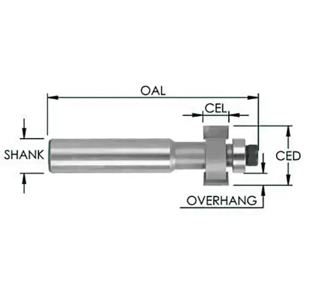 Face Inlay Bit 7/8” D x 1/8” CL x 1/2” x 1/16” Depth Rapid Tool