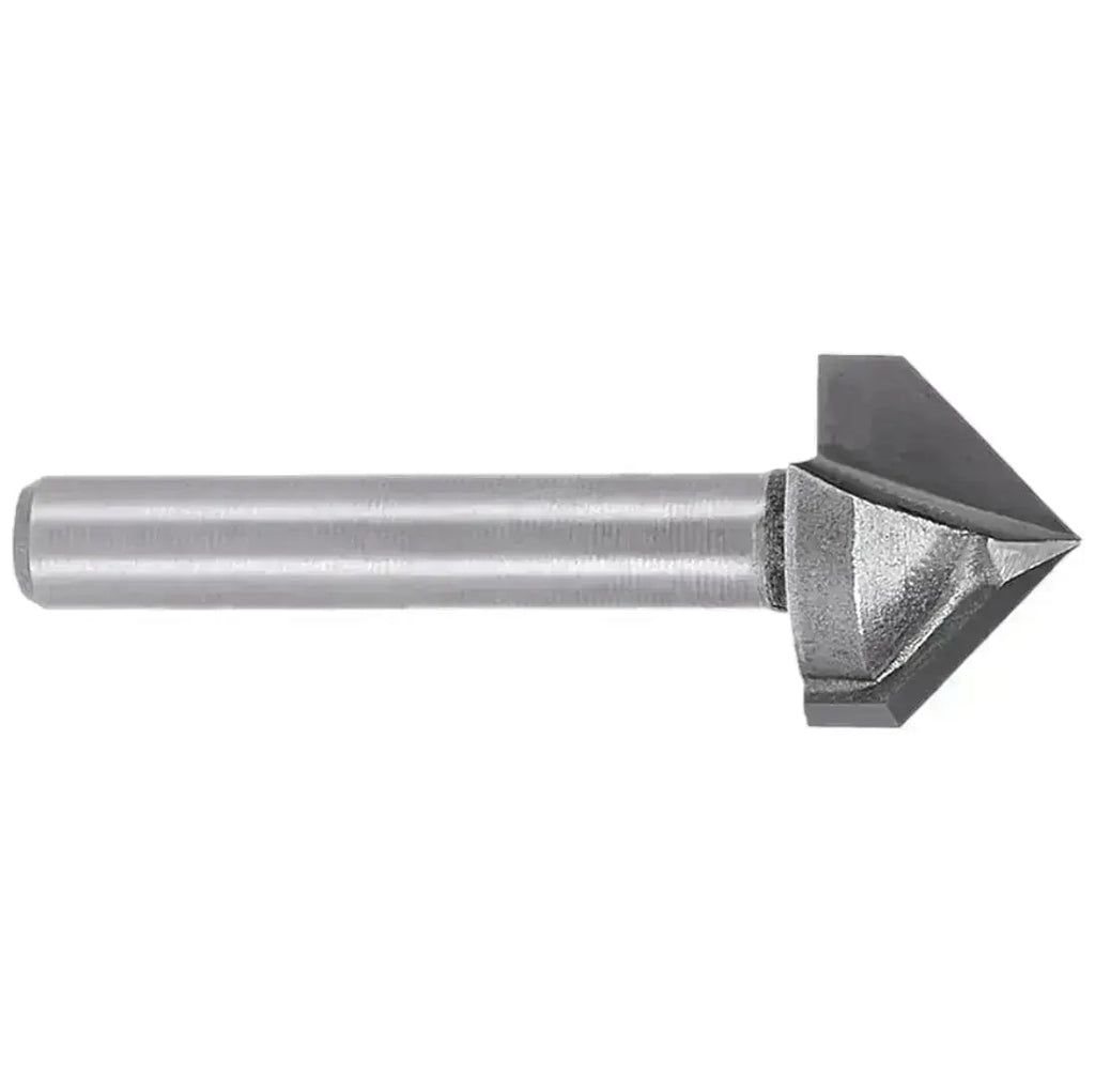 V-Groove 90 Deg 1/2” D x 1/2” CL x 1/2” Shk x 2 1/4” Oal 13/32” Cut Height 2 Flute Rapid Tool