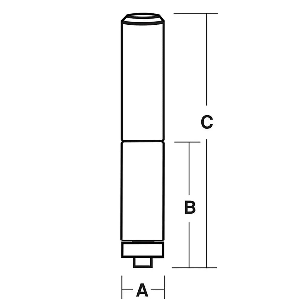 Solid Surface Flush Trim 3/4” D x 1 3/4” CL x 1/2” Shk x 3 5/8” Oal Rapid Tool