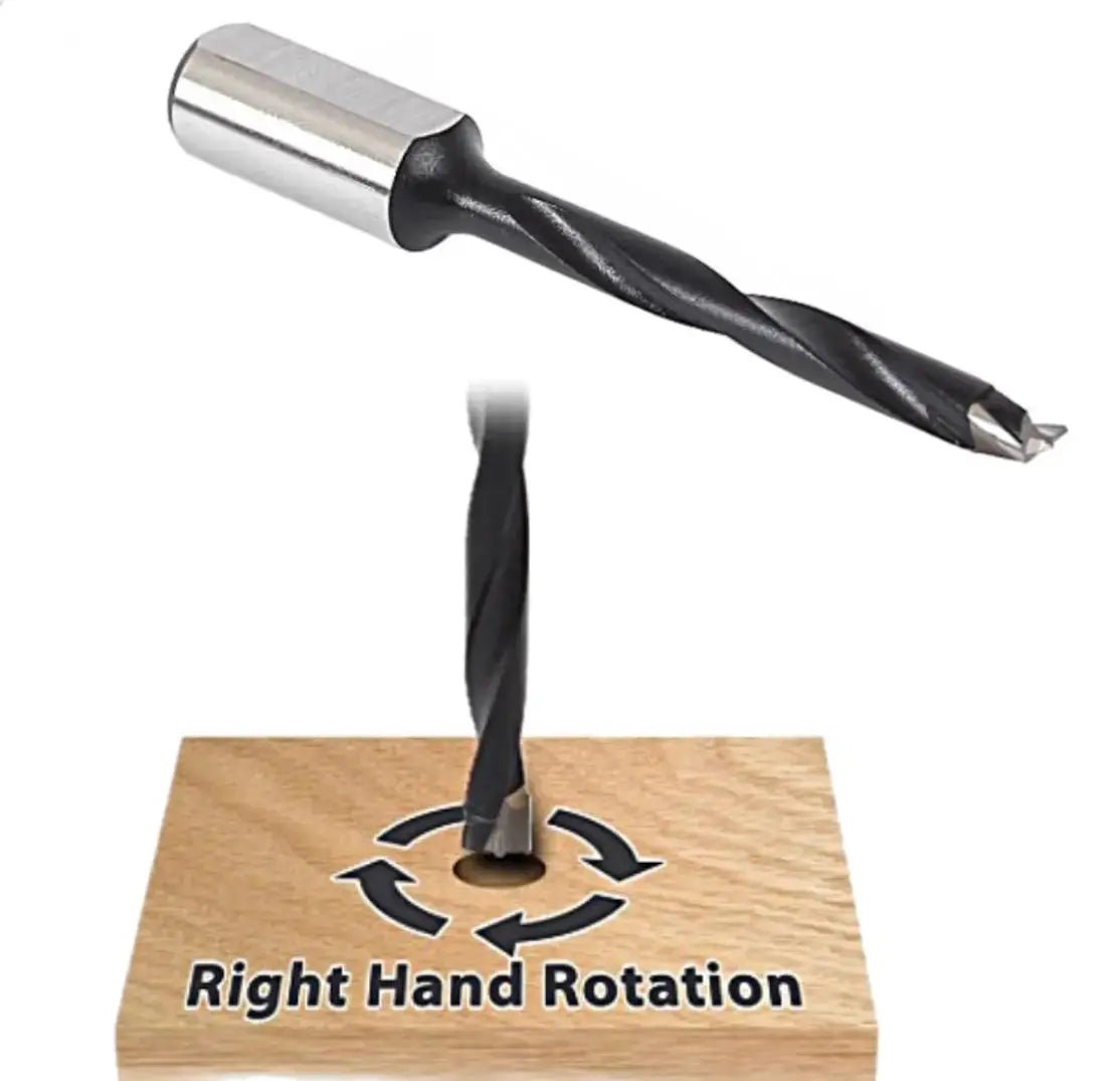 Carbide Tipped Brad Point Boring Bit 1/4 D x 77mm Long x 10mm SHK Right And Left Hand Available - MTS