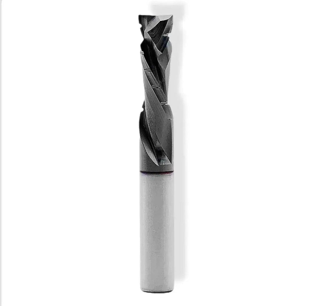 CNC SC MaxLife® Coated Compression Bit with Chipbreakers 3/8 D x 1 1/4 CL x 3/8 SHK x 3 Inch Long 2 Flute 3/8 UC Router Bit For Plywood - MTS