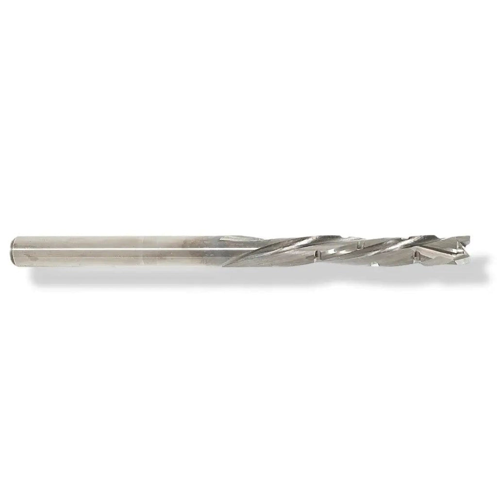 CNC Solid Carbide Mortise Compression Bit with Chipbreakers 1/4 D x 1 CL x 1/4 SHK x 2 1/2 Inch Long 2 Flute 3/16 UC Router Bit For Plywood - MTS