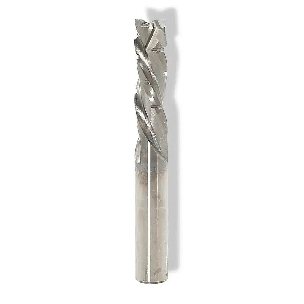 CNC Solid Carbide Mortise Compression Bit with Chipbreakers 3/8 D x 1 1/2 CL x 3/8 SHK x 3 1/2 Inch Long 2 Flute 3/16 UC Router Bit For Plywood - MTS