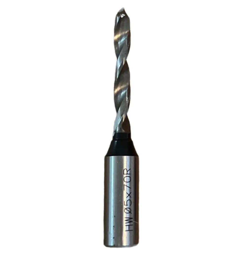 solid carbide V point drill bit 5mm x 70mm x 10mm shank for precise drilling tasks.